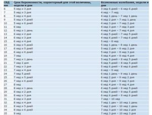 Размеры плодного яйца и эмбриона