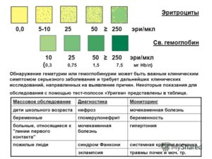 Гемоглобин и эритроциты в моче