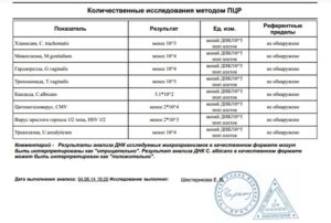 Расшифровка анализа ПЦР ССК